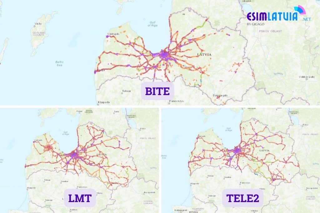 LATVIA MOBILE OPERATORS COVERAGE