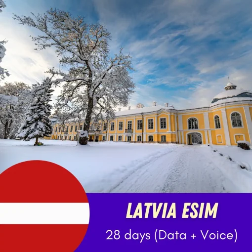 Latvia esim 28 days data and free call included